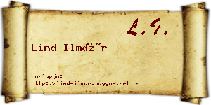 Lind Ilmár névjegykártya